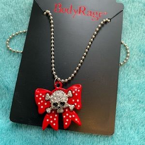 Cute Red Bow Skull Necklace ❤️